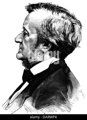 Wagner, Richard, 22.5.1813 - 13.2.1883, German composer, portrait, engraving after photograph, 1877, Stock Photo