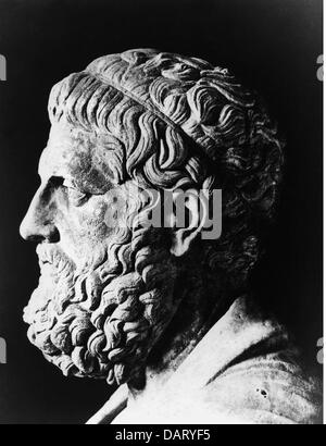 Sophocles, 496 BC - 406 BC, Greek author / writer (poet), statesman, actor, portrait, head of the marble sculpture, Lateran Rome, Stock Photo