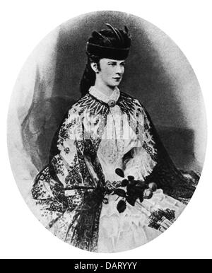 Elisabeth Amalie 'Sisi', 25.12.1837 - 9.9.1898, Empress of Austria 24.4.1854 - 9.9.1898, half length, circa 1870, Stock Photo