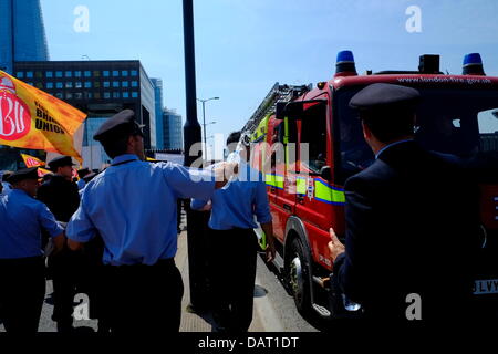 Fireman's Union march through London Stock Photo