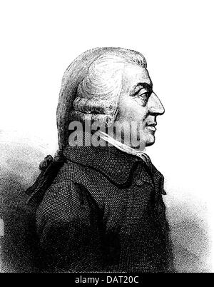 Smith, Adam, 5.6.1723 - 17.7.1790, Scottish economist, founder of the classical political economy, portrait, profile, wood engraving, 19th century, Stock Photo