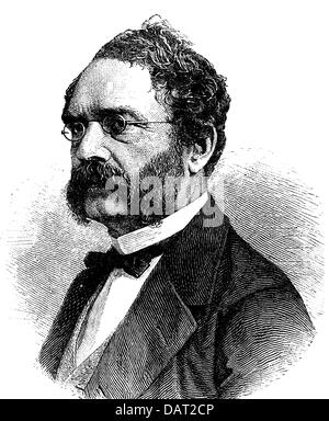 Siemens, Ernst Werner von, 13.3.1816 - 6.12.1892, German industrialist, portrait, wood engraving, circa 1870, Stock Photo
