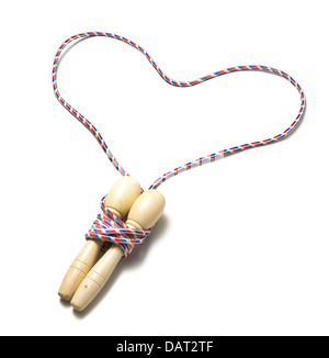 Heart shaped skipping rope, cut out on white background Stock Photo