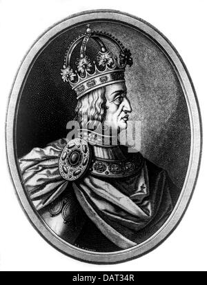 Albert I, 1255 - 1.5.1308, German King 27.7.1298 - 1.5.1308, portrait, wood engraving, 19th century, Stock Photo