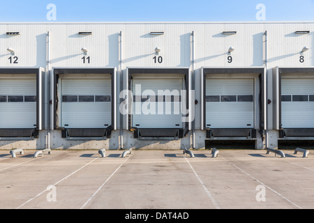 Terminal for truck loading with closed gates Stock Photo