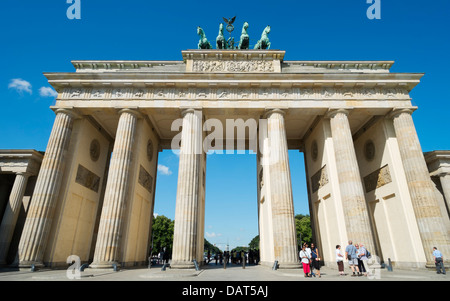 People in front of Brandenburg Gate in Berlin Germany Stock Photo