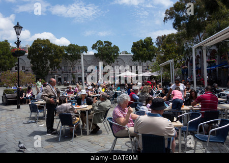 Sidewalk cafe in Gibraltar, United Kingdom Stock Photo