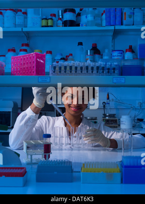 Scientist working in lab Stock Photo
