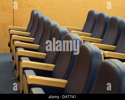 Rows of empty seats Stock Photo