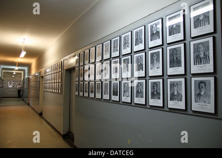 Room with photographs of the victims. They were photographed before being murdered. Stock Photo