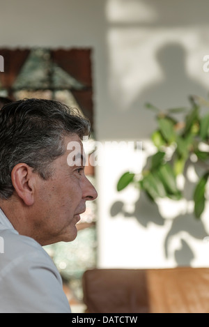 Portrait of the celebrated 3 star Michelin chef Regis Marcon. Régis & Jacques Marcon. St-Bonnet-le-Froid. Haute-Loire. France Stock Photo