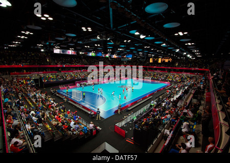 The Copper Box, London, during a Handball game during the London Olympics Stock Photo