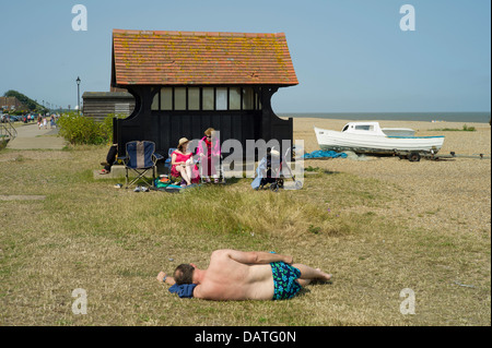 Aldeburgh, on the Suffolk coast attracts visitors from afar to enjoy the Old English charm of this attractive coastal town. Stock Photo