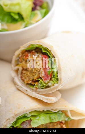 falafel pita bread roll wrap sandwich traditional arab middle east food Stock Photo