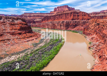 Thelma and Louise Point as seen from a Shafer Trail Stock Photo