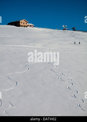 Skiing in Flaine, Les Carroz, The Grand Massif, France Stock Photo