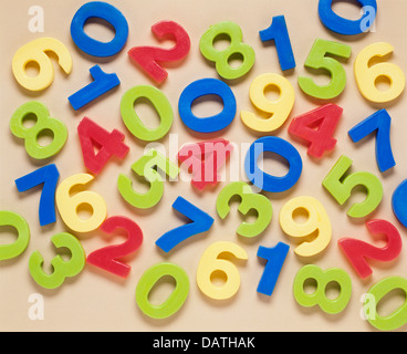 Child's toy number pieces Stock Photo