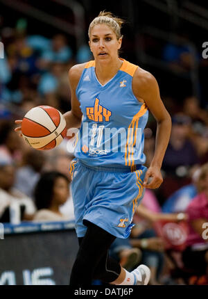 Newark, New Jersey, USA. 18th July, 2013. July 18 2013: Sky's forward Elena Delle Donne (11) brings the ball down court in the second half during WNBA action at the Prudential Center in Newark, New Jersey between the New York Liberty and the Chicago Sky. The Chicago Sky defeated the New York Liberty 74-53. © csm/Alamy Live News Stock Photo