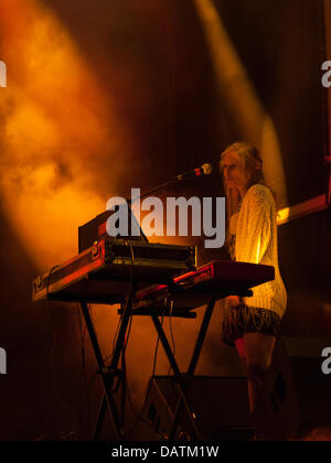 Oporto, Portugal, 18th July, Meo Mares Vivas - Music Festival, Palco Meo, portuguese band We Trust Credit:  Daniel Amado/Alamy Live News Stock Photo