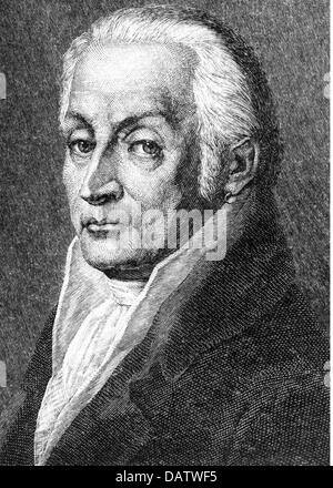 Iffland, August Wilhelm, 19.4.1759 - 22.9.1814, German actor, playwright, theatre director, portrait, wood engraving, 19th century, Stock Photo