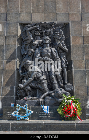 Ghetto Heroes Monument, in front of POLIN Museum of the History of Polish Jews, Warsaw, Poland Stock Photo