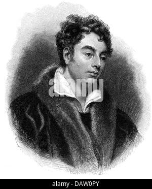 Southey, Robert, 12.8.1774 - 21.3.1843, British author / writer (poet), portrait, based on copper engraving by Edward Francis Finden, wood engraving, circa 19th century, Artist's Copyright has not to be cleared Stock Photo