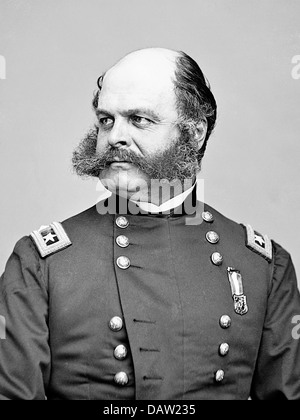 AMBROSE BURNSIDE (1824-1881) US soldier and industrialist  as a Union Army general about 1861 Stock Photo