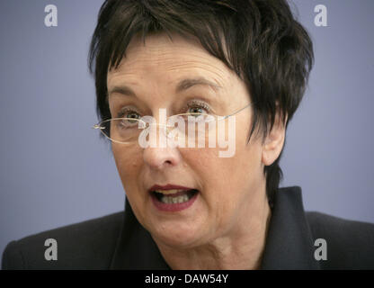 Brigitte Zypries, German Minister for Justice shown at a press conference in Berlin, Tuesday, 20 Februaray 2007. Photo: Peer Grimm Stock Photo