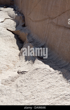 Quarry workings in The Unfinished Obelisk Open Air Museum, Northern Quarries, Aswan, Egypt Stock Photo