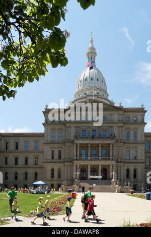 Michigan State Capitol building in downtown Lansing, Michigan. Stock Photo