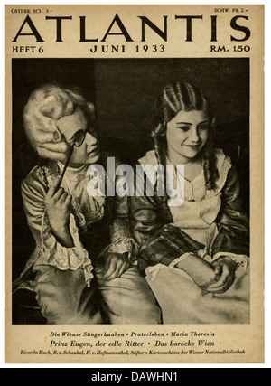 press / media, journals / magazines, 'Atlantis', 5th volume, number 6, Berlin, June 1933, title, Vienna Choir Boys, , Additional-Rights-Clearences-Not Available Stock Photo