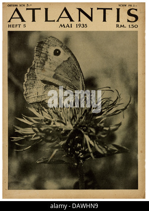 press / media, journals / magazines, 'Atlantis', 7th volume, number 5, Berlin, May 1935, title, butterfly,  , Additional-Rights-Clearences-Not Available Stock Photo