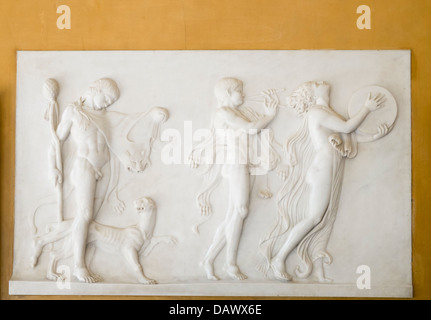 Relief decoration on wall of villa where Wannsee Conference was held during Second World War in Berlin Germany Stock Photo