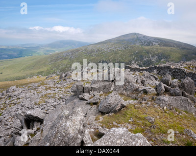Snowdonia's Nantlle Ridge - Garnedd-goch viewed from Mynydd Graig Goch Stock Photo