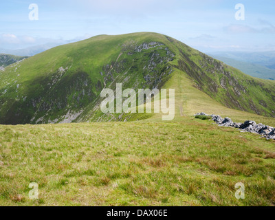 Snowdonia's Nantlle Ridge - Trum y Ddysgl viewed from Mynydd Tal-y-mignedd Stock Photo