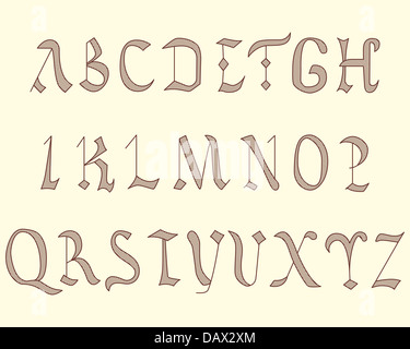 Alphabet Vatican in eighth century style Stock Photo