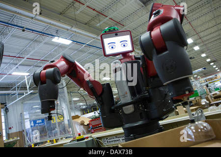 Baxter the robot made by Rethink Robotics at the Rodon Group plastic ...