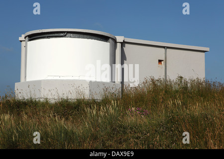 A First World War searchlight at Blyth Battery in Northumberland, England. Stock Photo