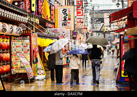 Nightlife district of Shinsekai in Osaka, Japan. Stock Photo