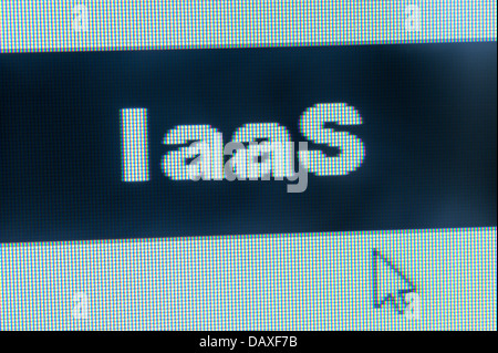 Cloud computing concept - IaaS word and cursor on computer monitor Stock Photo