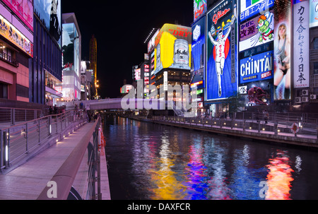 Dotonbori Canal in Osaka, Japan. Stock Photo