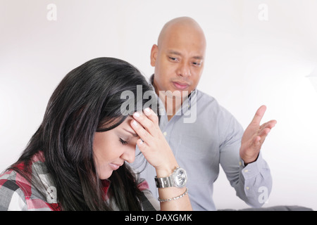 young couple having relationship difficulties Stock Photo