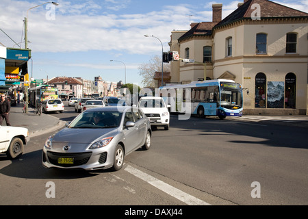 traffic on king street in Newtown, a suburb of sydney,australia Stock Photo