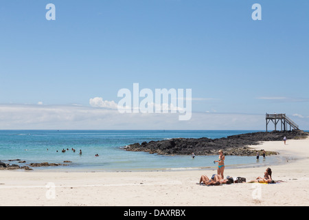 Beach, Puerto Villamil, Isabela Island, Galapagos Islands, Ecuador Stock Photo