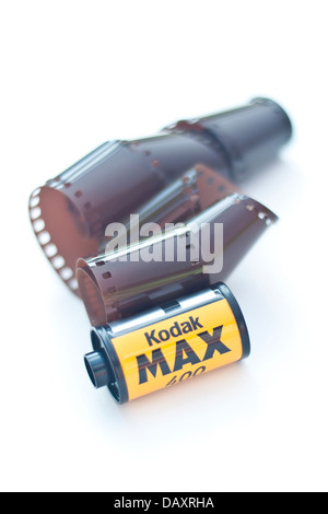 35 mm camera film roll isolated on a white background