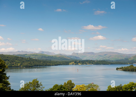 Lake Windermere, Cumbria, England, UK on a bright hot sunny July Morning. Stock Photo