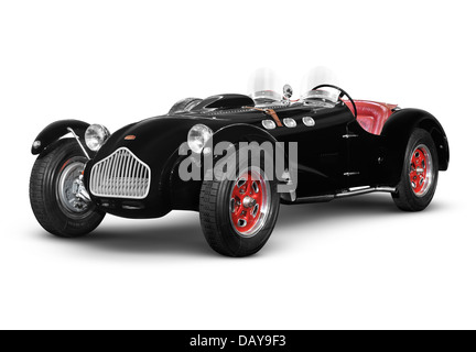 License and prints at MaximImages.com - 1952 Allard J2X black vintage British sports car isolated on white background with clipping path Stock Photo