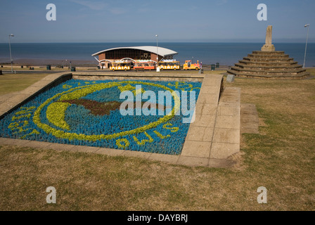 Floral display and seafront Hunstanton Norfolk England Stock Photo