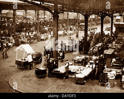 Preston Market Place early 1900s Stock Photo