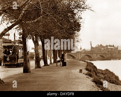 Preston Penwortham Bridge early 1900s Stock Photo